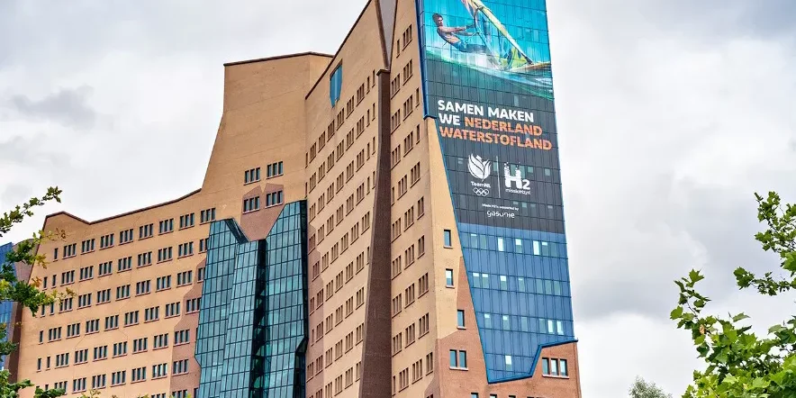 Gevelreclame Gasunie door onze signing specialisten